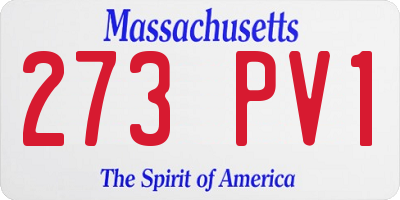 MA license plate 273PV1