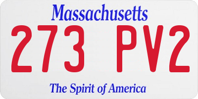 MA license plate 273PV2