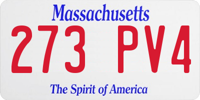 MA license plate 273PV4