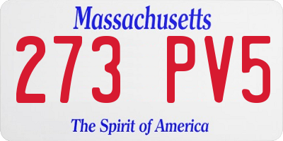 MA license plate 273PV5
