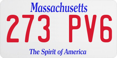 MA license plate 273PV6