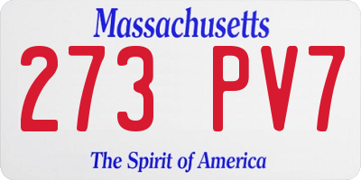 MA license plate 273PV7