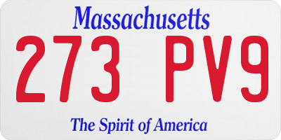 MA license plate 273PV9