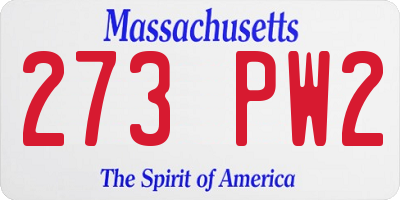 MA license plate 273PW2
