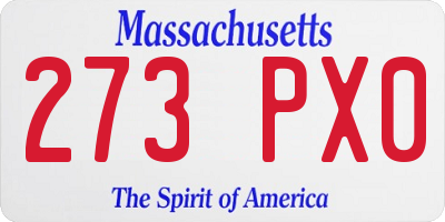 MA license plate 273PX0