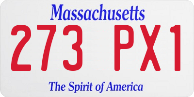 MA license plate 273PX1
