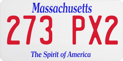 MA license plate 273PX2