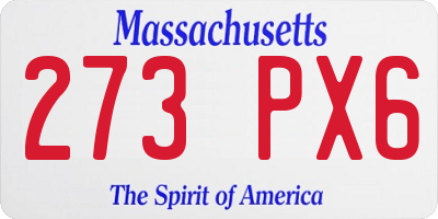 MA license plate 273PX6