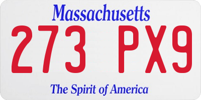 MA license plate 273PX9