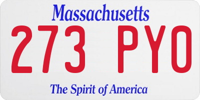 MA license plate 273PY0