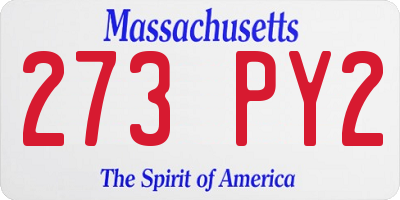 MA license plate 273PY2