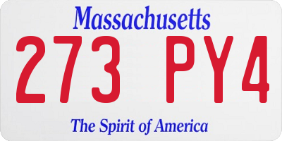 MA license plate 273PY4