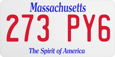 MA license plate 273PY6