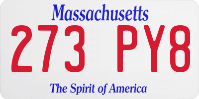 MA license plate 273PY8