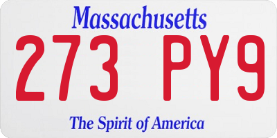 MA license plate 273PY9