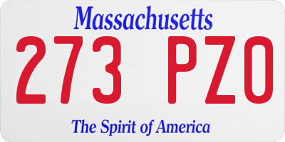 MA license plate 273PZ0