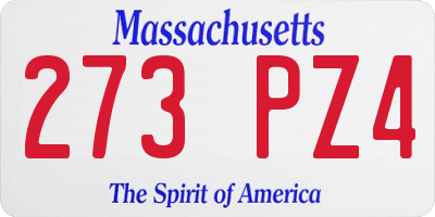 MA license plate 273PZ4