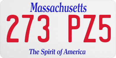 MA license plate 273PZ5