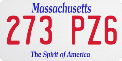 MA license plate 273PZ6