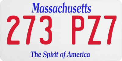 MA license plate 273PZ7
