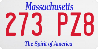 MA license plate 273PZ8