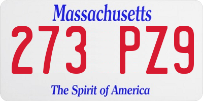 MA license plate 273PZ9