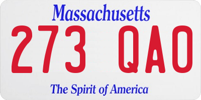 MA license plate 273QA0