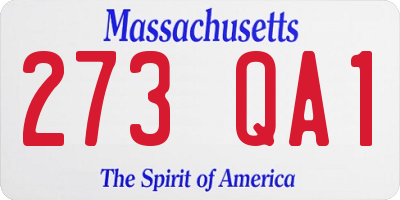 MA license plate 273QA1