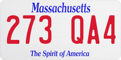 MA license plate 273QA4