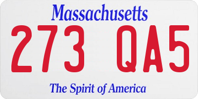 MA license plate 273QA5