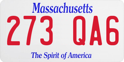 MA license plate 273QA6