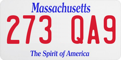MA license plate 273QA9