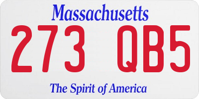 MA license plate 273QB5