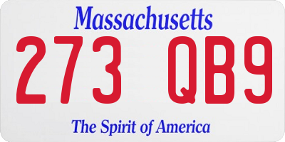 MA license plate 273QB9