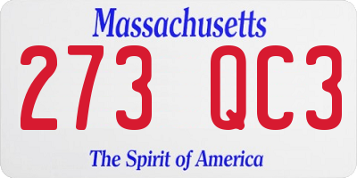 MA license plate 273QC3