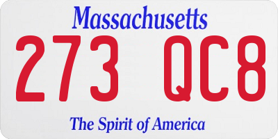 MA license plate 273QC8