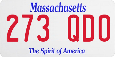 MA license plate 273QD0