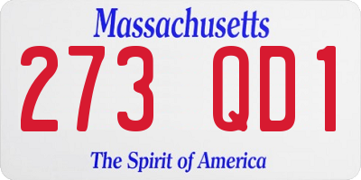 MA license plate 273QD1