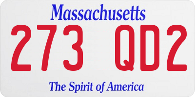 MA license plate 273QD2