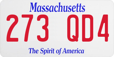 MA license plate 273QD4