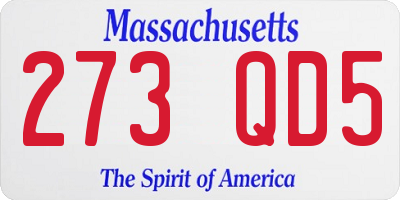 MA license plate 273QD5