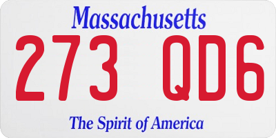 MA license plate 273QD6