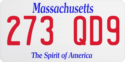 MA license plate 273QD9