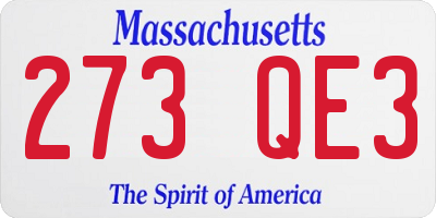 MA license plate 273QE3