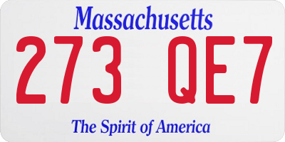 MA license plate 273QE7