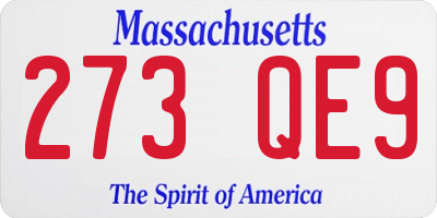 MA license plate 273QE9