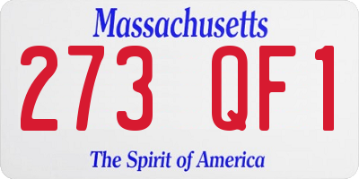 MA license plate 273QF1