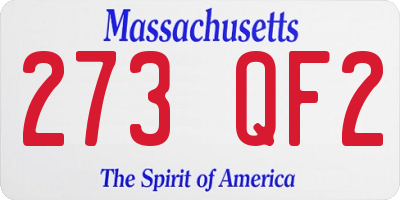 MA license plate 273QF2