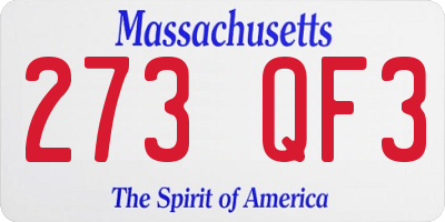 MA license plate 273QF3