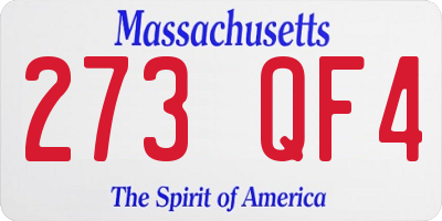 MA license plate 273QF4
